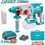 Total Tools koolborstelloze boorhamer 20V lithium-ion met accu en lader