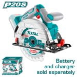 Total - Cirkelzaag 165mm - Lithium ion - 4600rpm - 45° t/m 38mm - 90° t/m 55mm - Losse body