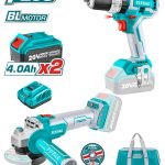 Total Combiset accuboormachine & haakse slijper - Incl. 2x accu, 1x lader & opbergtas