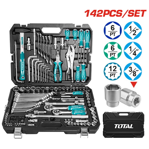 Total - Gereedschapskoffer - Gereedschapsset - 142 delig
