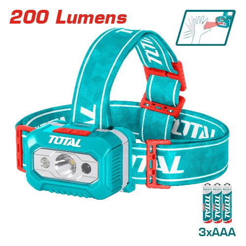 Total - Hoofdlamp - Werklamp - 100-200 lumen - Max. 91m straal afstand - IPX4 Regenbestendig -