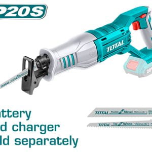 Total - Reciprozaag - Lithium ion 20V - 0-2800rpm - Losse body inclusief 1x metaalzaag & 1x houtzaag
