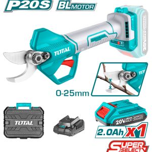 Total - Snoeischaar - Takkenschaar - Lithium ion 2,0ah 20V - Inclusief 1x accu 1 x lader