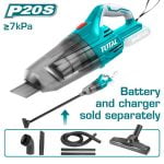 Total - Steelstofzuiger - Lithium ion 20V - Losse body inclusief 4x opzetstuk & 2x verlengstuk