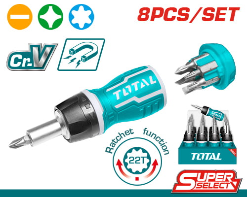 Total Tools - 8 in 1 Ratel schroevendraaier